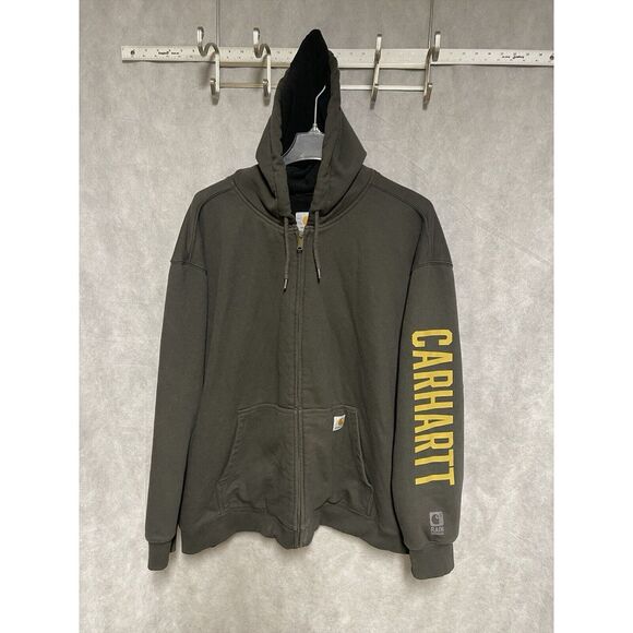 NWOT Carhartt Jacket Men 4XL‎ Heavy Hood Sweatshirt Rain Defender Work Zip Lined - Picture 1 of 12